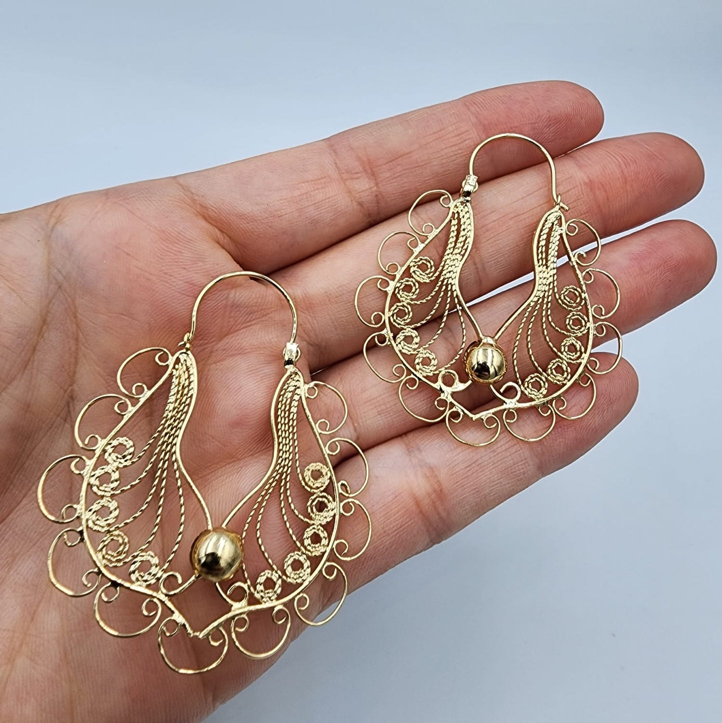Aretes Curvas filigrana