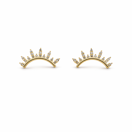 Aretes Ear Climber Aurora – Chapa de Oro con Circonias