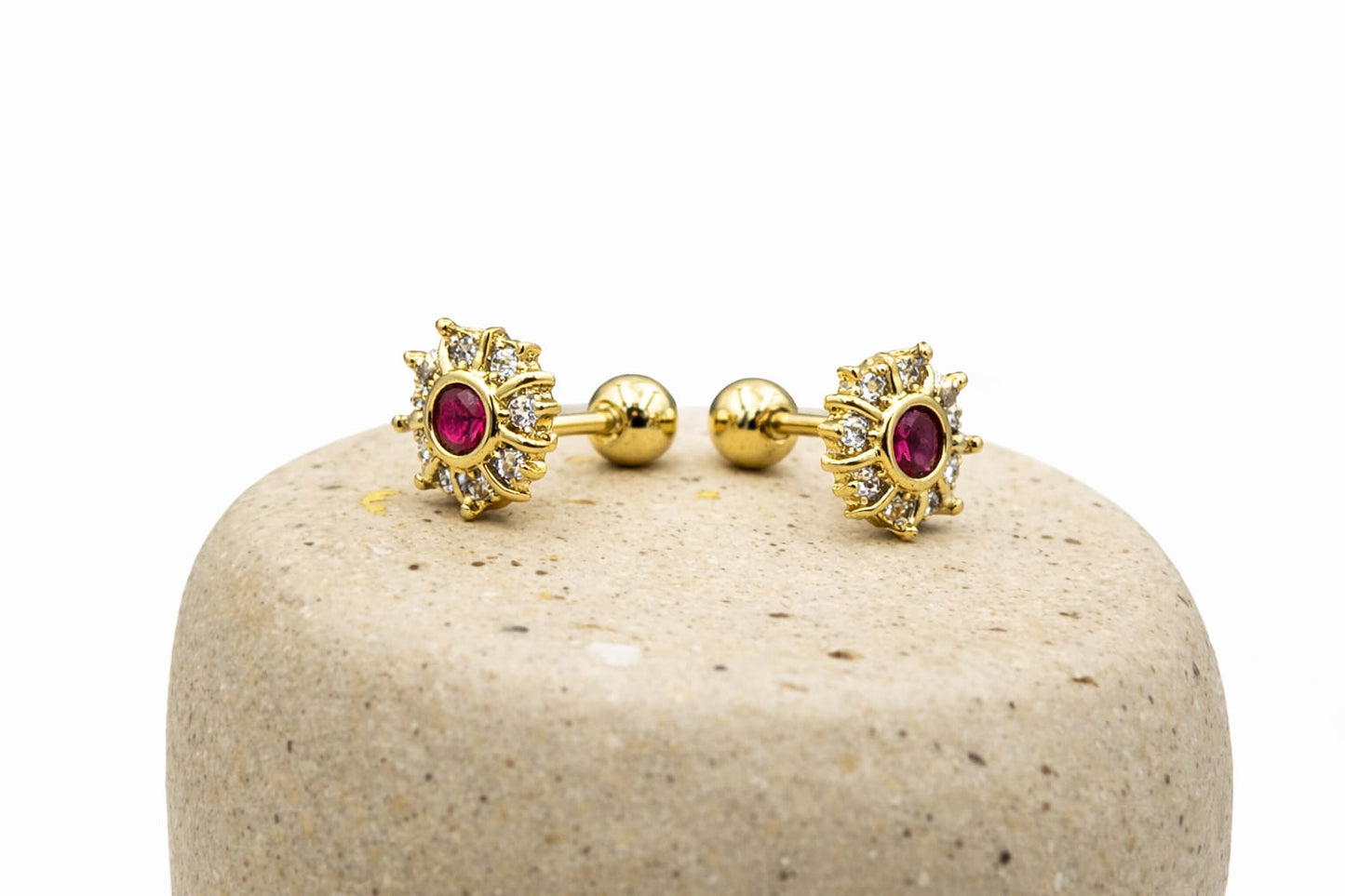 Aretes “Sol Rubí”
