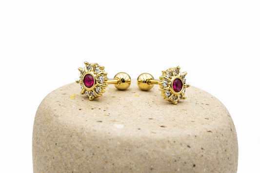 Aretes “Sol Rubí”