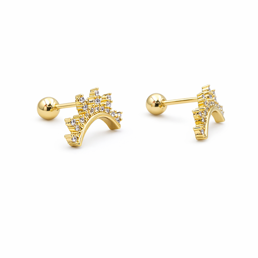 Aretes Ear Climber Aurora – Chapa de Oro con Circonias