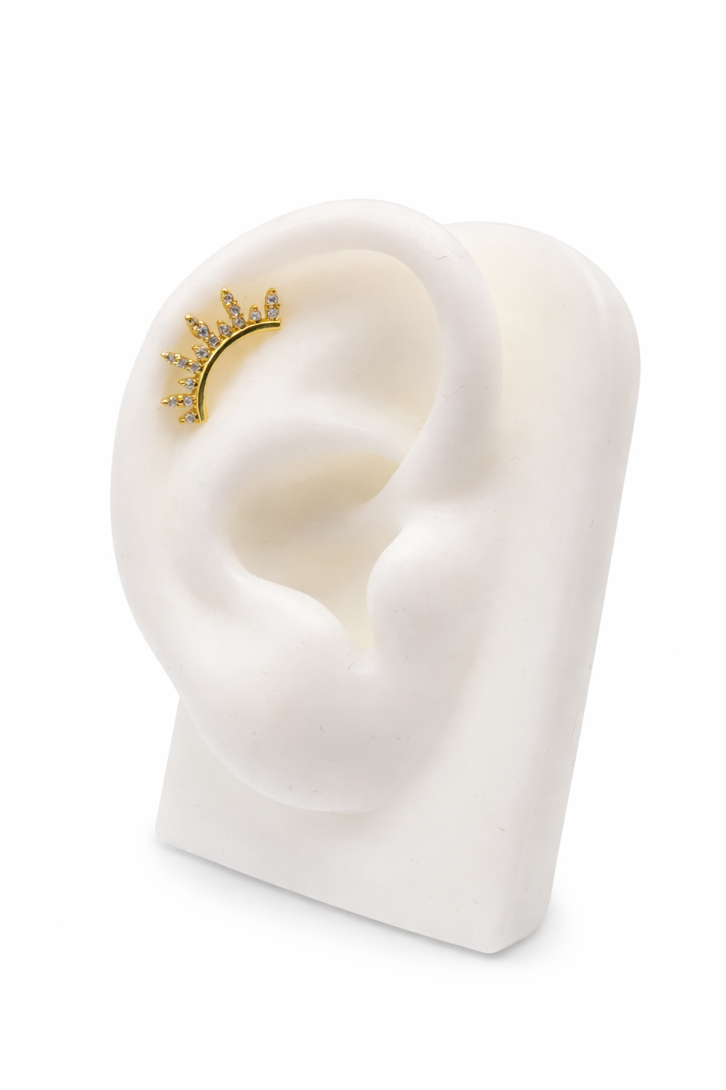 Aretes Ear Climber Aurora – Chapa de Oro con Circonias